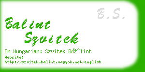 balint szvitek business card